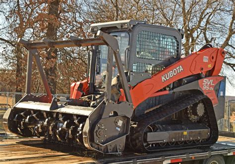 kubota skid steer with forestry mulcher|kubota skid steer mulcher attachment.